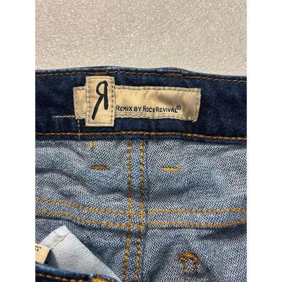 Rock Revival Remix Distressed Skinny Jeans Size 25 Destroyed denim - Picture 5 of 7